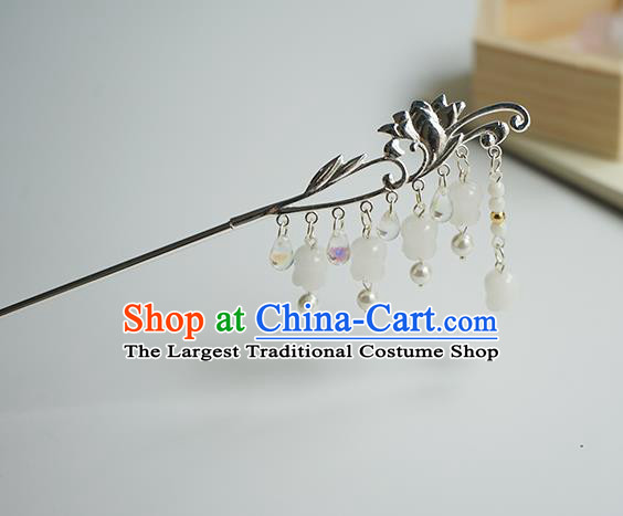 Chinese Hanfu Classical Orchid Hair Accessories Handmade Ancient Princess Argent Hairpins for Women