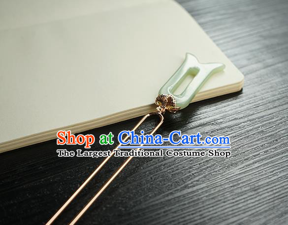 Chinese Hanfu Classical Hair Accessories Handmade Ancient Imperial Concubine Jade Hairpin for Women