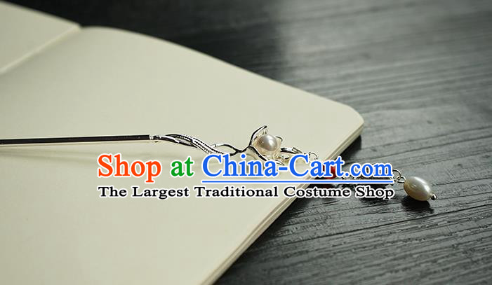 Chinese Classical Hanfu Tassel Step Shake Hair Accessories Handmade Ancient Song Dynasty Argent Hairpin for Women