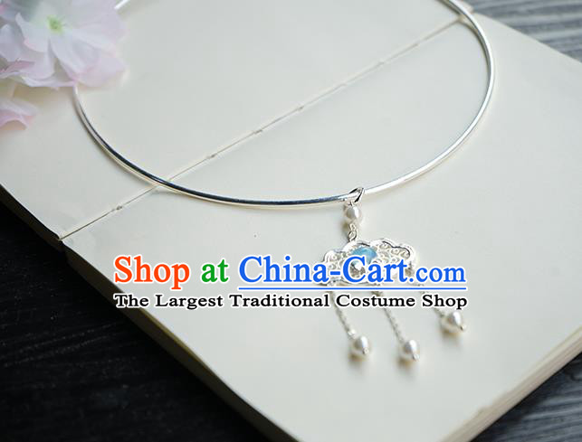 Chinese Handmade Hanfu Necklace Classical Jewelry Accessories Ancient Princess Argent Necklet for Women