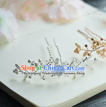 Chinese Classical Argent Plum Blossom Hair Clip Hair Accessories Handmade Ancient Jin Dynasty Hanfu Hairpin for Women