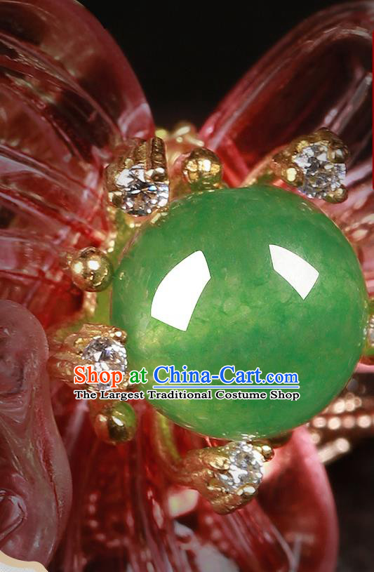 Chinese Handmade Hanfu Red Flowers Bracelet Classical Jewelry Accessories Bangle for Women