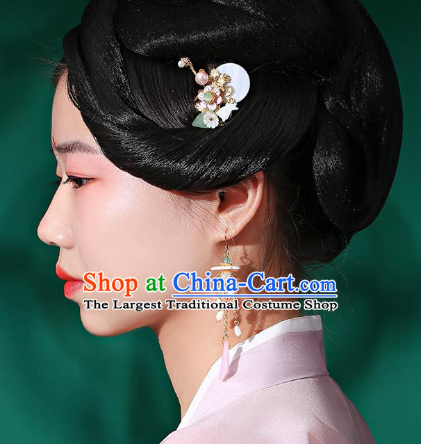 Handmade Chinese Ear Accessories Classical Eardrop Ancient Women Hanfu Flowers Tassel Earrings