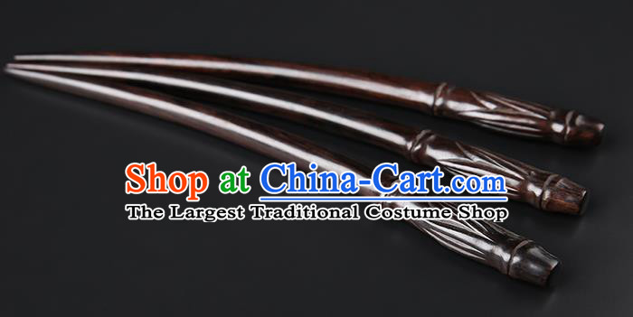 Chinese Classical Wood Hair Clip Hanfu Hair Accessories Handmade Ancient Princess Ebony Hairpins for Women