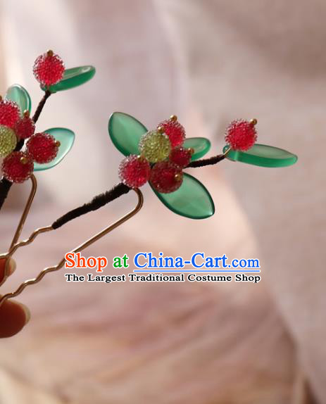 Chinese Classical Hair Clip Hanfu Hair Accessories Handmade Ancient Princess Waxberry Hairpins for Women