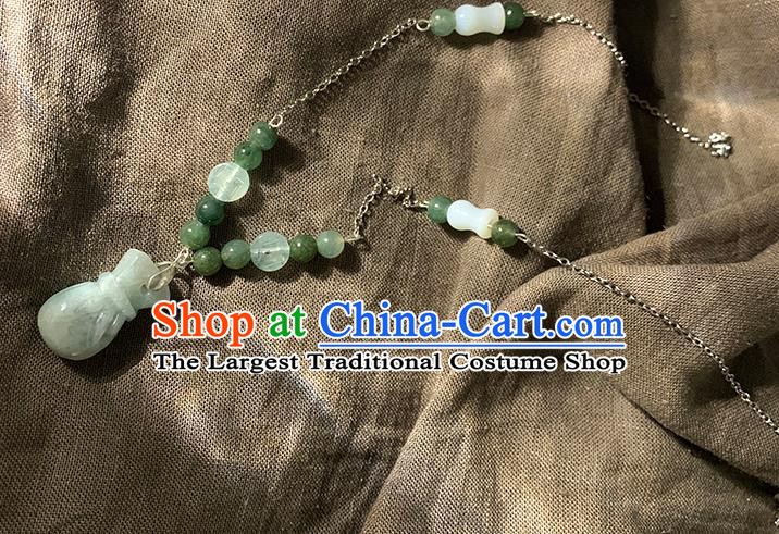 Chinese Handmade Jade Necklet Classical Jewelry Accessories Ancient Hanfu Necklace for Women