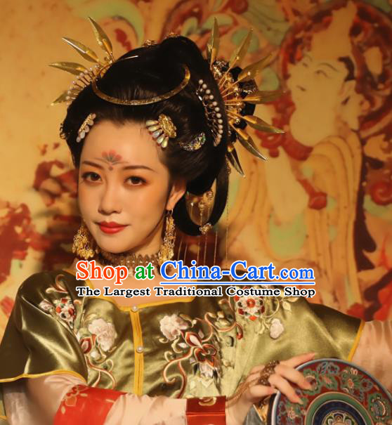 Chinese Classical Dance Hair Clip Women Hanfu Hair Accessories Handmade Ancient Tang Dynasty Court Hairpins Complete Set