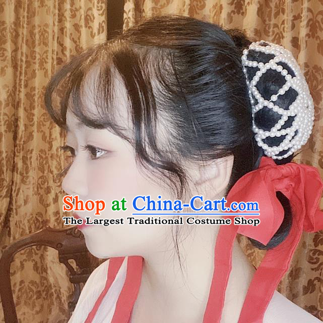 Chinese Classical Snood Hair Clip Women Hanfu Hair Accessories Handmade Ancient Song Dynasty Servant Girl Hair Net