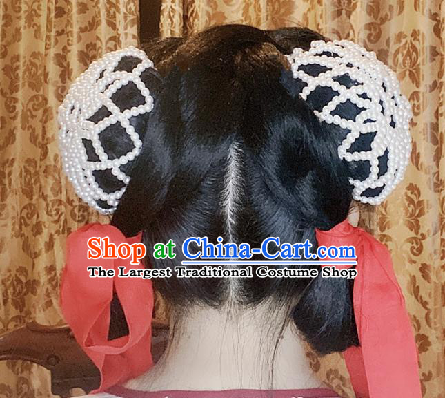 Chinese Classical Snood Hair Clip Women Hanfu Hair Accessories Handmade Ancient Song Dynasty Servant Girl Hair Net