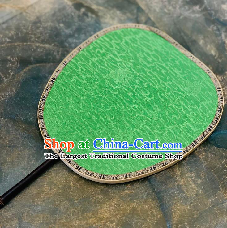 Chinese Classical Hanfu Fan Ancient Song Dynasty Wedding Palace Fans Court Green Silk Fans