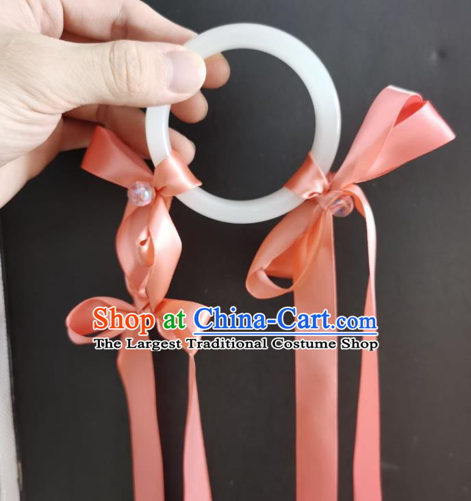 Chinese Classical Watermelon Red Silk Ribbon Waist Accessories Ancient Song Dynasty Princess Belt Ornaments