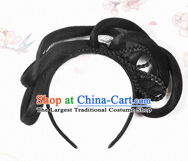 Chinese Classical Ancient Goddess Hanfu Wigs Tang Dynasty Court Princess Wig Hair Clasp Accessories