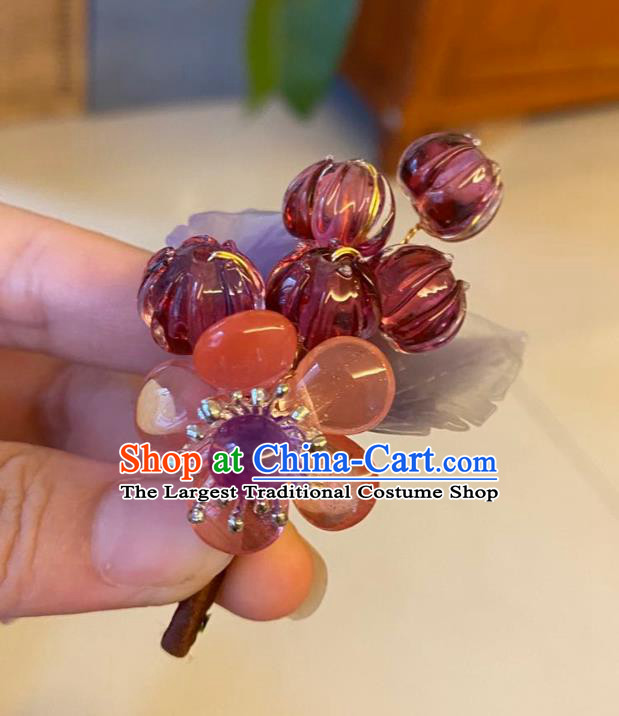 Chinese Ancient Palace Lady Plum Blossom Hairpins Hair Accessories Handmade Plastic Waxberry Hair Stick