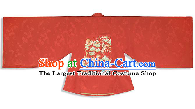 Chinese Ancient Noble Girl Hanfu Apparels Traditional Costumes Ming Dynasty Young Lady Embroidered Red Blouse and Skirt Full Set