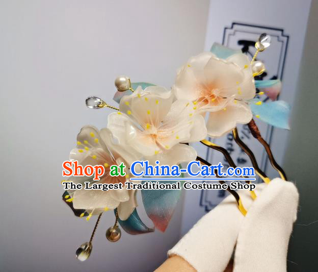 Chinese Classical Hair Comb Handmade Hanfu Hair Accessories Ancient Song Dynasty Court Flowers Hairpins