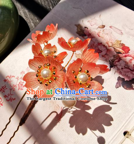 Chinese Classical Hair Stick Handmade Hanfu Hair Accessories Ancient Song Dynasty Court Lady Sakura Hairpins