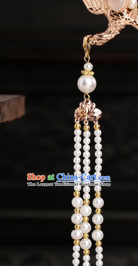 Chinese Classical Palace Beads Phoenix Tassel Hair Sticks Handmade Hanfu Hair Accessories Ancient Ming Dynasty Princess Hairpins
