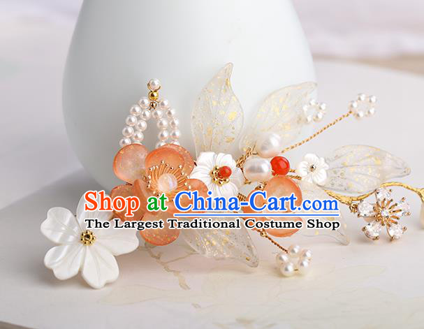 Chinese Classical Palace Plum Blossom Hair Sticks Handmade Hanfu Hair Accessories Ancient Song Dynasty Princess Shell Hairpins
