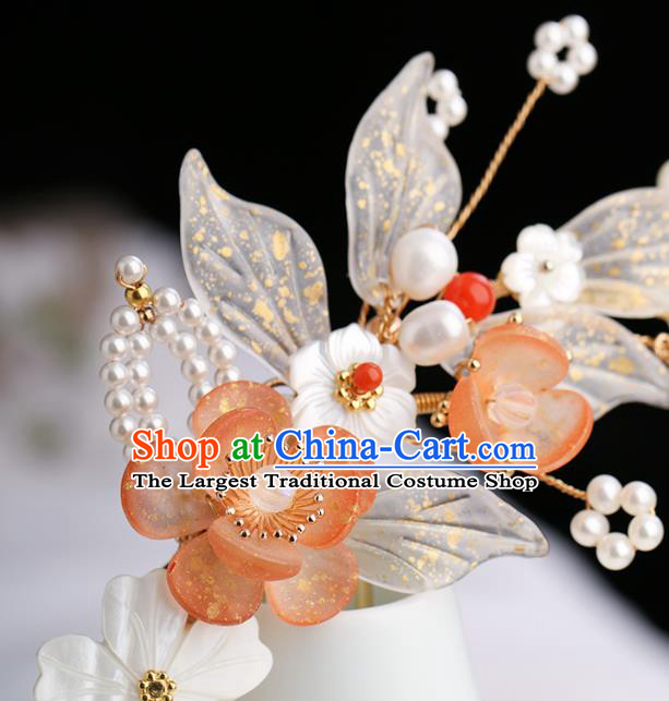 Chinese Classical Palace Plum Blossom Hair Sticks Handmade Hanfu Hair Accessories Ancient Song Dynasty Princess Shell Hairpins