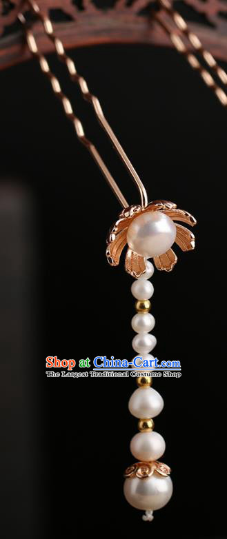 Chinese Classical Palace Little Hair Sticks Handmade Hanfu Hair Accessories Ancient Ming Dynasty Princess Pearls Tassel Hairpins
