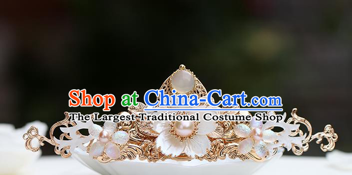 Chinese Classical Palace Hair Crown Handmade Hanfu Hair Accessories Ancient Ming Dynasty Princess Plum Blossom Hairpins