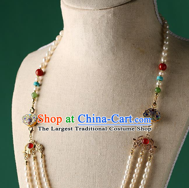 Chinese Classical Palace Pearls Hair Stick Handmade Hanfu Hair Accessories Ancient Tang Dynasty Empress Hairpins Hair Clasp