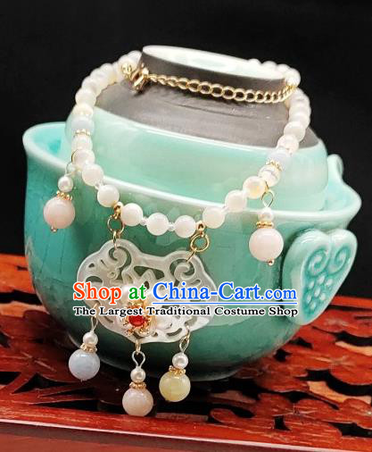 Chinese Handmade Ming Dynasty Necklet Classical Jewelry Accessories Ancient Princess Hanfu Shell Necklace for Women