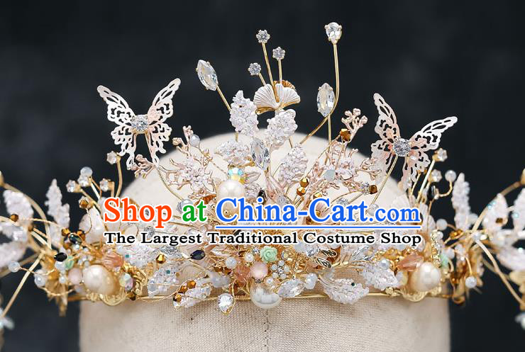 Chinese Handmade Beads Hair Crown Classical Wedding Hair Accessories Ancient Bride Hairpins Tassel Phoenix Coronet Complete Set