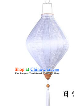 Chinese Traditional Bamboo Plum Pattern White Silk Lanterns Handmade Hanging Lantern New Year Palace Lamp