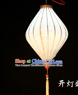 Chinese Traditional Bamboo Plum Pattern White Silk Lanterns Handmade Hanging Lantern New Year Palace Lamp