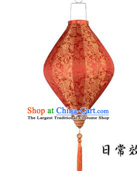 Chinese Traditional Bamboo Plum Pattern Orange Silk Lanterns Handmade Hanging Lantern New Year Palace Lamp
