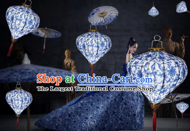 Chinese Traditional Printing Palace Lanterns Handmade Hanging Lantern Classical Festive New Year Diamond Lamp