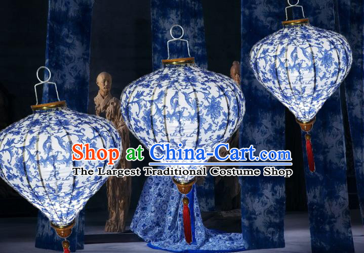 Chinese Traditional Printing Palace Lanterns Handmade Hanging Lantern Classical Festive New Year Diamond Lamp