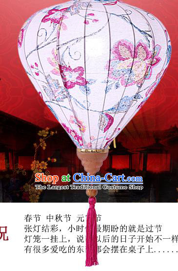 Chinese Traditional Ink Painting Hydrangea Palace Lanterns Handmade Hanging Lantern Classical Festive New Year Lamp