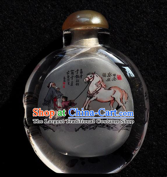 Chinese Handmade Snuff Bottle Traditional Inside Painting Monkey Snuff Bottles Artware