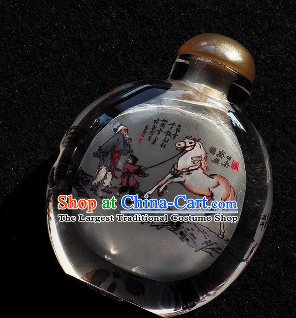 Chinese Handmade Snuff Bottle Traditional Inside Painting Monkey Snuff Bottles Artware