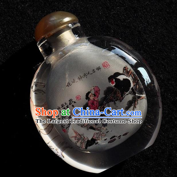 Chinese Handmade Snuff Bottle Traditional Inside Painting Monkey Snuff Bottles Artware