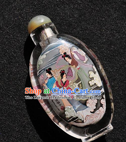 Chinese Handmade Goddess Snuff Bottle Traditional Inside Painting Fairy Snuff Bottles Artware