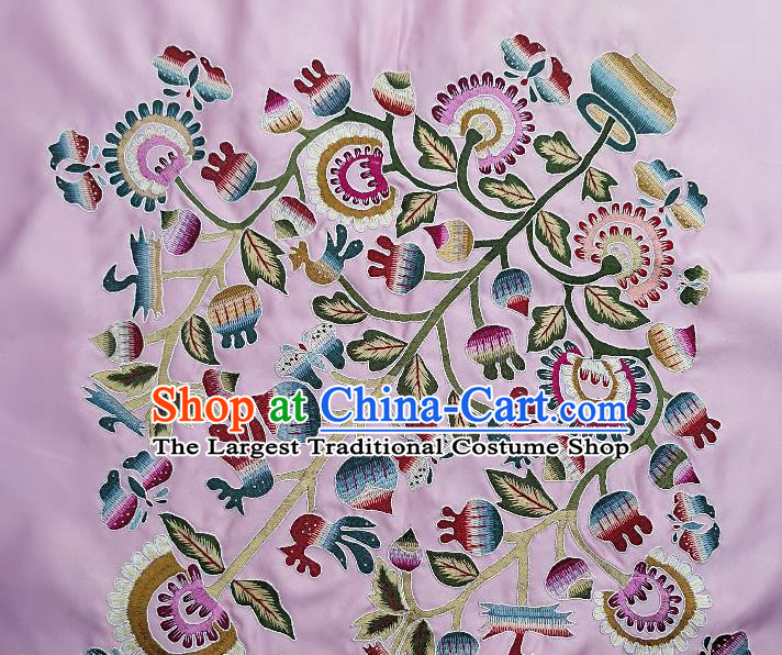 Traditional Chinese Embroidered Butterfly Fabric Hand Embroidering Dress Applique Embroidery Flowers Pink Silk Patches Accessories