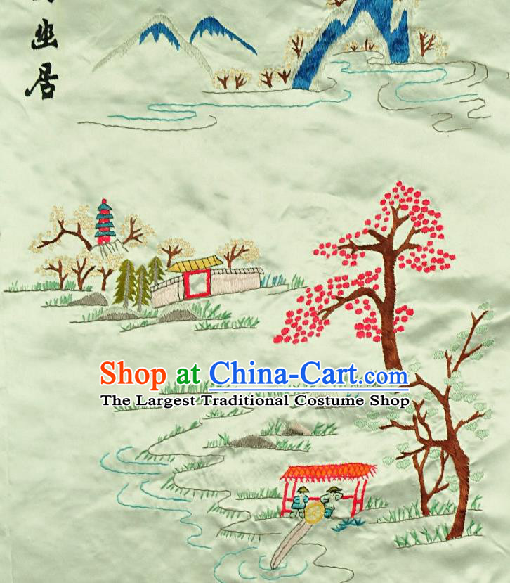 Traditional Chinese Embroidered Mountain Perch Decorative Painting Hand Embroidery Yellow Silk Picture Craft