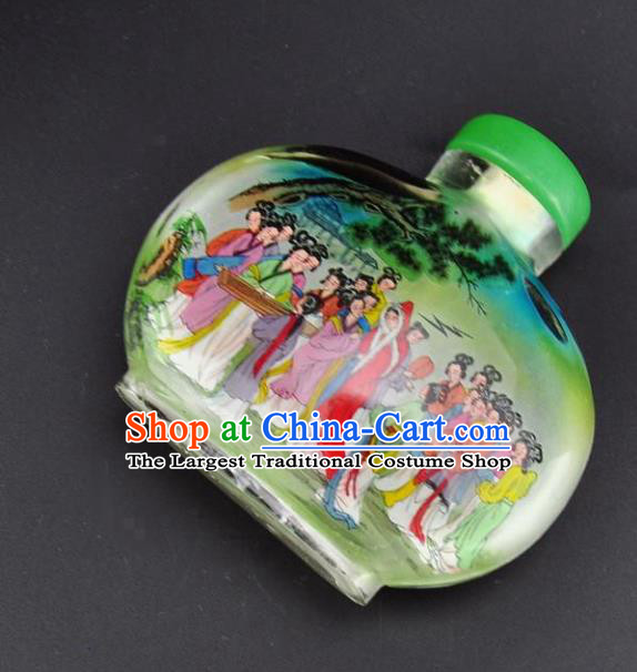 Chinese Handmade Hundred Beauty Snuff Bottle Craft Traditional Inside Painting Court Lady Snuff Bottles Artware