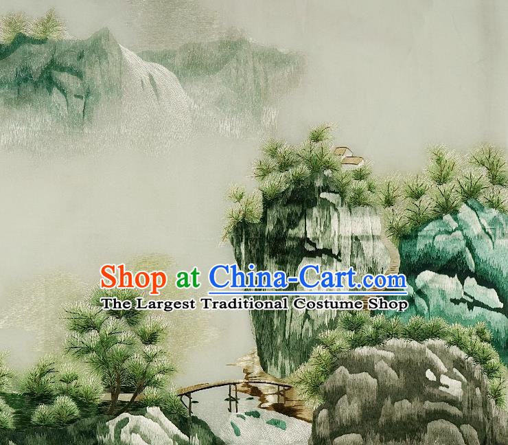 Traditional Chinese Embroidered Landscape Decorative Painting Hand Embroidery Silk Picture Craft