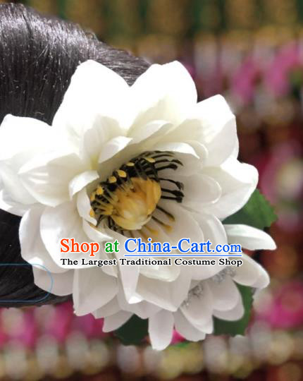Handmade White Peony Hair Stick Chinese Dong Ethnic Bride Hair Accessories Miao Minority Wedding Hair Claw
