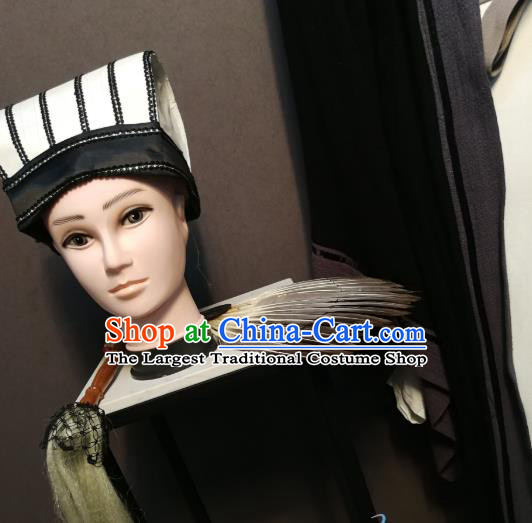 China Ancient Scholar Clothing Drama Three Kingdoms Period Strategist Zhuge Liang Costumes and Hat