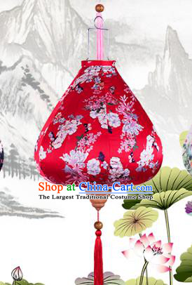 Handmade Chinese Printing Flowers Red Palace Lanterns Traditional New Year Lantern Classical Festival Cloth Lamp