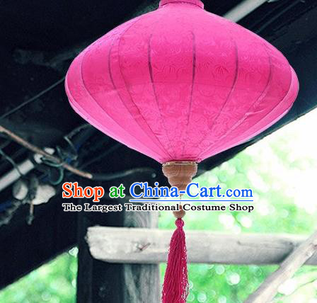 Handmade Chinese Rosy Silk Palace Lanterns Traditional New Year Decoration Lantern Classical Festival Hanging Lamp