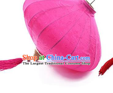 Handmade Chinese Rosy Silk Palace Lanterns Traditional New Year Decoration Lantern Classical Festival Hanging Lamp