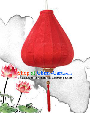 Handmade Chinese Classical Pattern Red Silk Palace Lanterns Traditional New Year Decoration Lantern Spring Festival Tulip Lamp