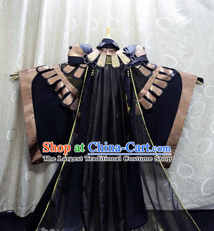 China Ancient Swordsman Brown Clothing Custom Professional Cosplay Warrior Costume