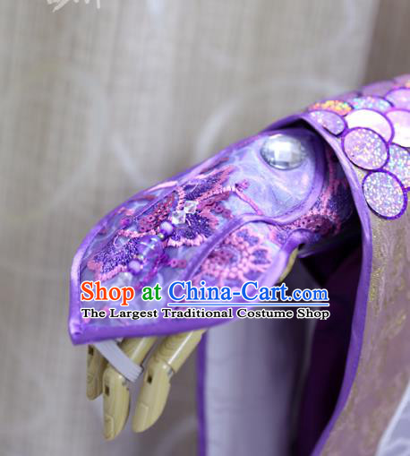 China Cosplay Fairy Princess Purple Dress Custom Traditional Ancient Swordswoman Costumes Queen Clothing